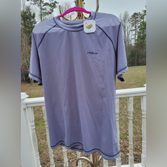 Men's Swim Shirt Short Sleeve Quick Dry UPF 50+ Sun Protection, 2XL - Picture 1 of 13